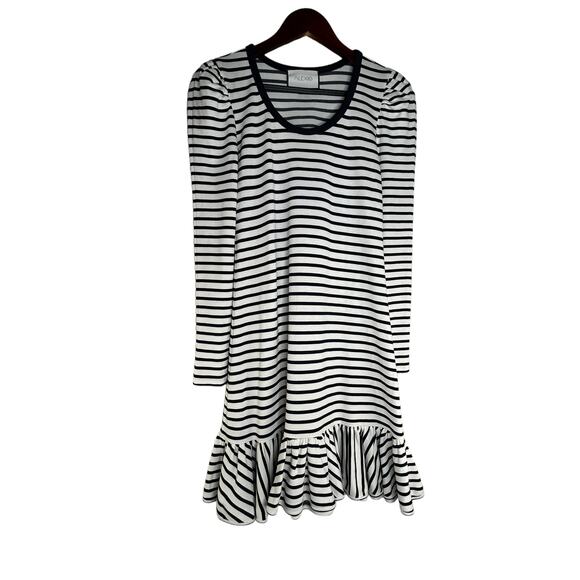 Alexis Long Sleeve Knit Mini Dress Size XS Striped "Loza" White Navy Preppy - Picture 4 of 10